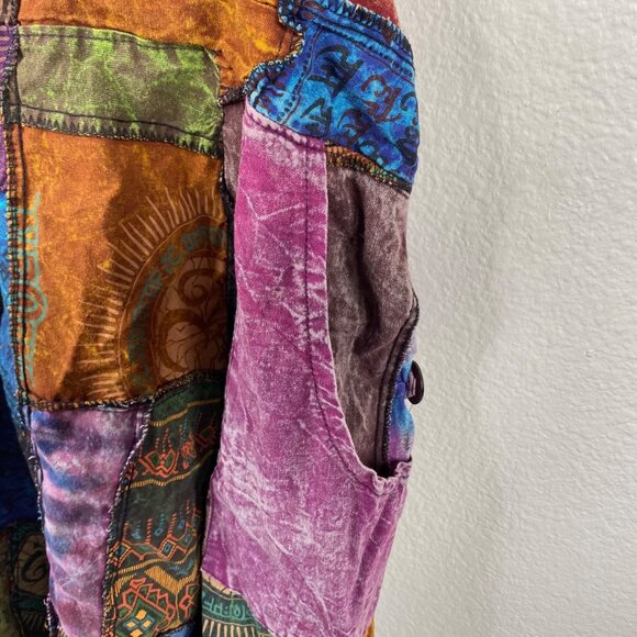 Kathmandu Imports Overalls Jumpsuit Joggers Patchwork Boho Hippie Festival OS - Picture 5 of 11